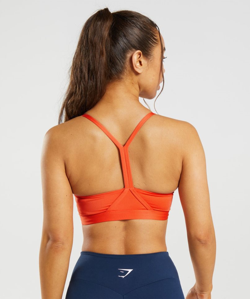 Women's Gymshark V Neck Sports Bra Orange | NZ 5JNSKF